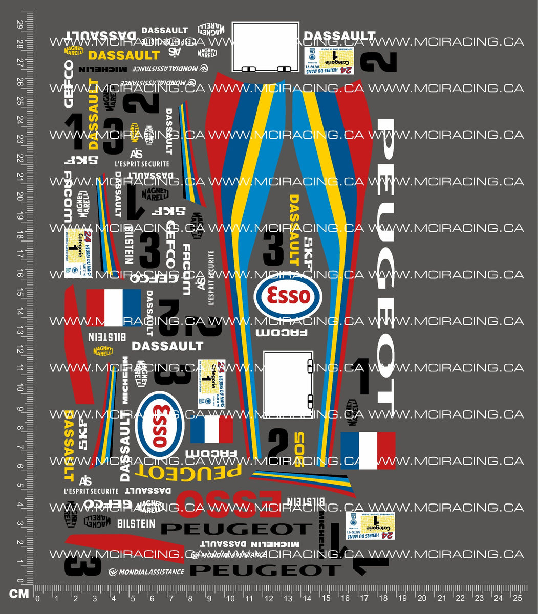 1/10TH PEUGEO 905 DECALS – Mciracing.ca