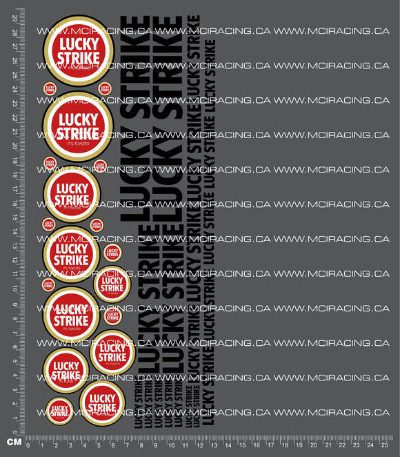 1/10TH LUCKY STRIKE DECALS