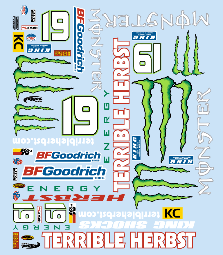 1/10TH SHORT COURSE TRUCK - HERBST 19 DECALS